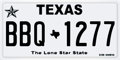 TX license plate BBQ1277
