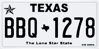 TX license plate BBQ1278