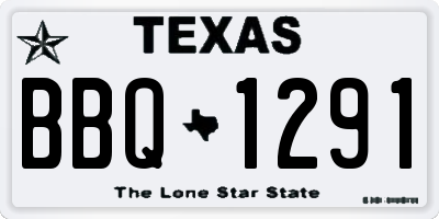 TX license plate BBQ1291