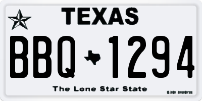 TX license plate BBQ1294