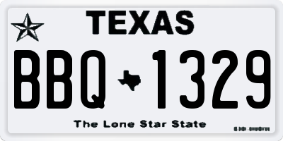 TX license plate BBQ1329