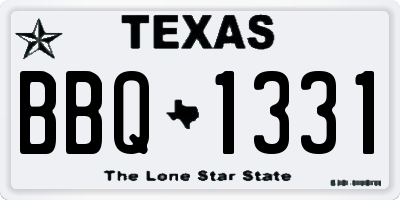 TX license plate BBQ1331