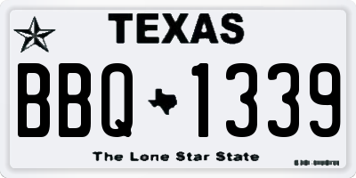 TX license plate BBQ1339