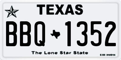 TX license plate BBQ1352