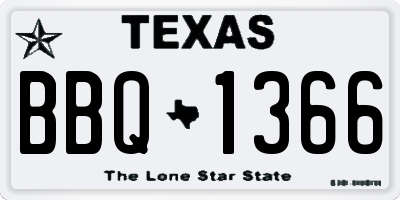 TX license plate BBQ1366
