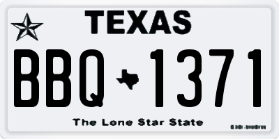 TX license plate BBQ1371