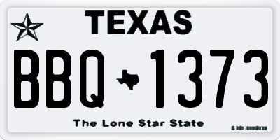 TX license plate BBQ1373