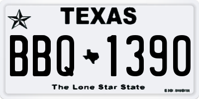 TX license plate BBQ1390