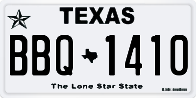 TX license plate BBQ1410