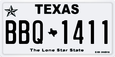 TX license plate BBQ1411