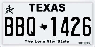 TX license plate BBQ1426