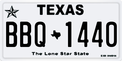 TX license plate BBQ1440