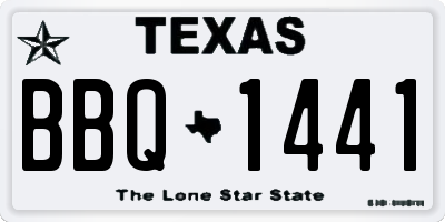 TX license plate BBQ1441