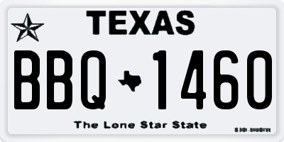 TX license plate BBQ1460