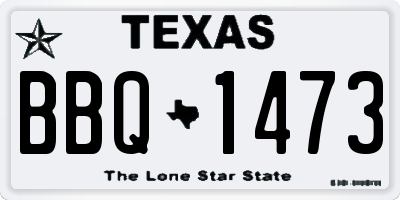 TX license plate BBQ1473