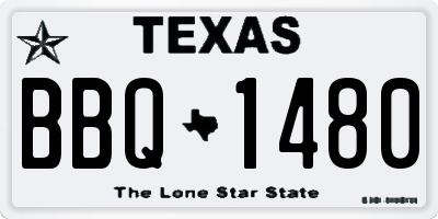 TX license plate BBQ1480