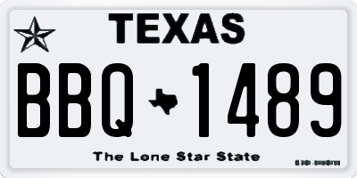 TX license plate BBQ1489
