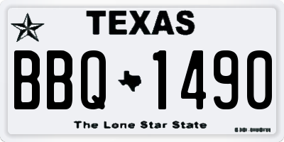 TX license plate BBQ1490