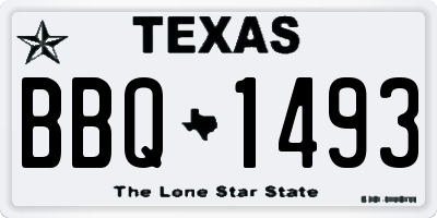 TX license plate BBQ1493