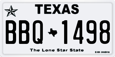 TX license plate BBQ1498