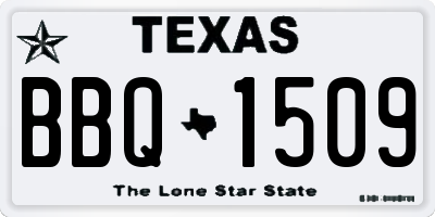 TX license plate BBQ1509
