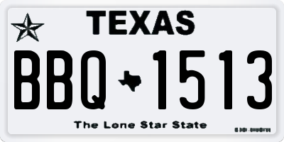 TX license plate BBQ1513