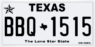 TX license plate BBQ1515