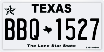 TX license plate BBQ1527