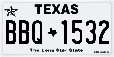 TX license plate BBQ1532