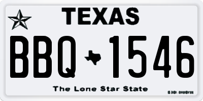 TX license plate BBQ1546