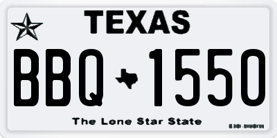 TX license plate BBQ1550