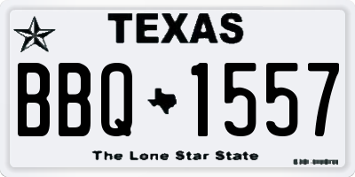 TX license plate BBQ1557