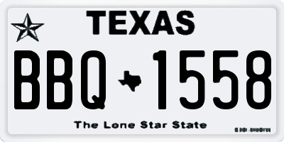 TX license plate BBQ1558