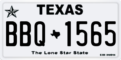 TX license plate BBQ1565
