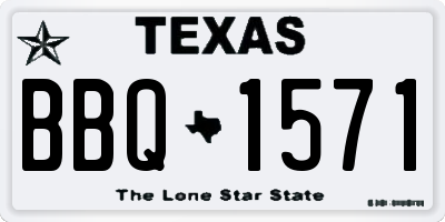 TX license plate BBQ1571