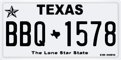 TX license plate BBQ1578