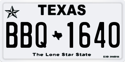 TX license plate BBQ1640