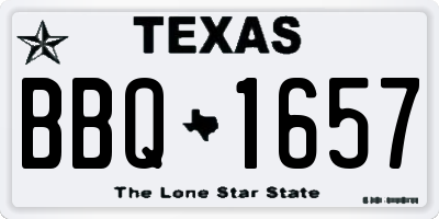 TX license plate BBQ1657