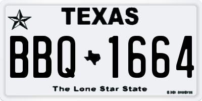 TX license plate BBQ1664