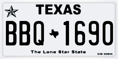 TX license plate BBQ1690