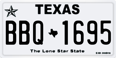 TX license plate BBQ1695