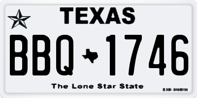 TX license plate BBQ1746