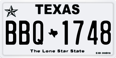 TX license plate BBQ1748