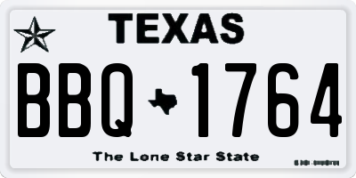 TX license plate BBQ1764