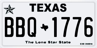 TX license plate BBQ1776
