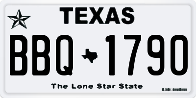 TX license plate BBQ1790