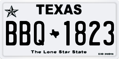 TX license plate BBQ1823