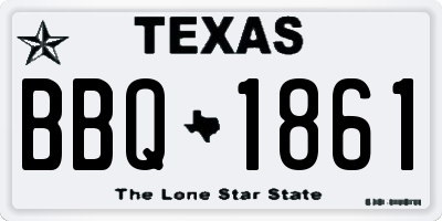 TX license plate BBQ1861