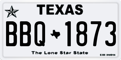 TX license plate BBQ1873