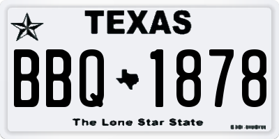 TX license plate BBQ1878